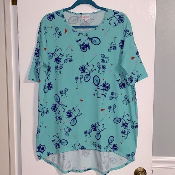 LuLaRoe Irma tunic with bicycle print size small - Picture 1 of 6